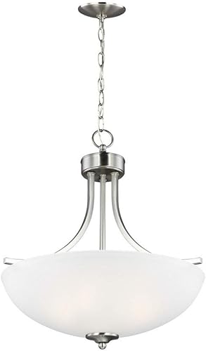 Generation Lighting 6616503-962 Geary Medium Three - Lámpara colgante de luz moderna, níquel cepillado