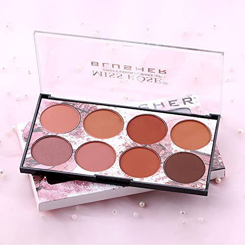 Newbang 8 Colors Blush Palette, Matte Mineral Blush Powder Bright Shimmer Face Blush,Contour And Highlight Blush Palette,Professional Facial Beauty Cosmetic Makeup Blush #TOP6