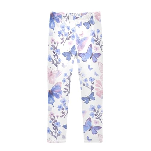 Girls' Leggings Lavender Purple Flower Butterfly Kids Yoga Tights Pants 1 Pack 20858347