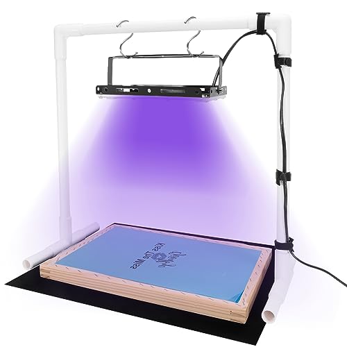 Caydo 50W LED UV Screen Printing Light with Light Stand and Black Fabric, Cable Ties and Instructions for Screen Printing and Cyanotypes