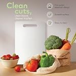 Luciano Housewares Durable Plastic Cutting Board, Chopping Board for Kitchen Use, Ideal for Cutting Vegetables, Fruits, and Meats, Kitchen Essentials, White, 13.25" x 10"