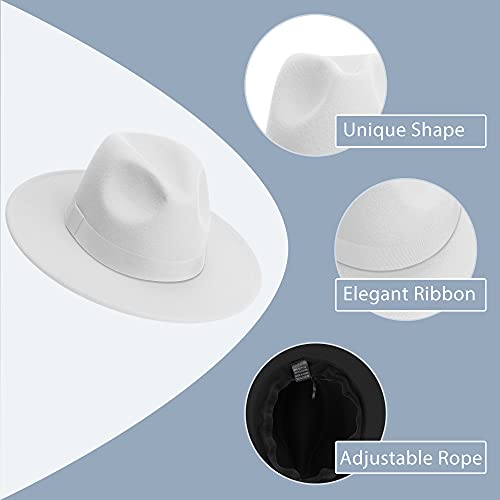 Image of Womens & Mens Fedora Hats, Wide Brim Fedora Hats for Women Men