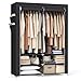 SONGMICS Clothes Wardrobe, Portable Closet, 45 x 127 x 176 cm, 2 Hanging Rails, Shelves, and 4 Side Pockets, Large Capacity for Bedroom, Living Room, Black RYG008B02