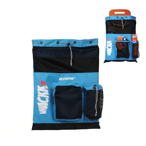 WHACKK Aqua Blue Unisex Swimming Bag |Water Sports |Dry Bags |Wet Pocket |Accessories |Beach Bag |Storage Swim Gym Gears |Drawstring Backpack |Netball Backpack | Pocket for Cap and Goggles