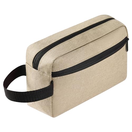 Icramsy Travel Toiletry bag Toiletry bag for women men Hanging Cosmetic bag Travel accessories for Women Men (Khaki)