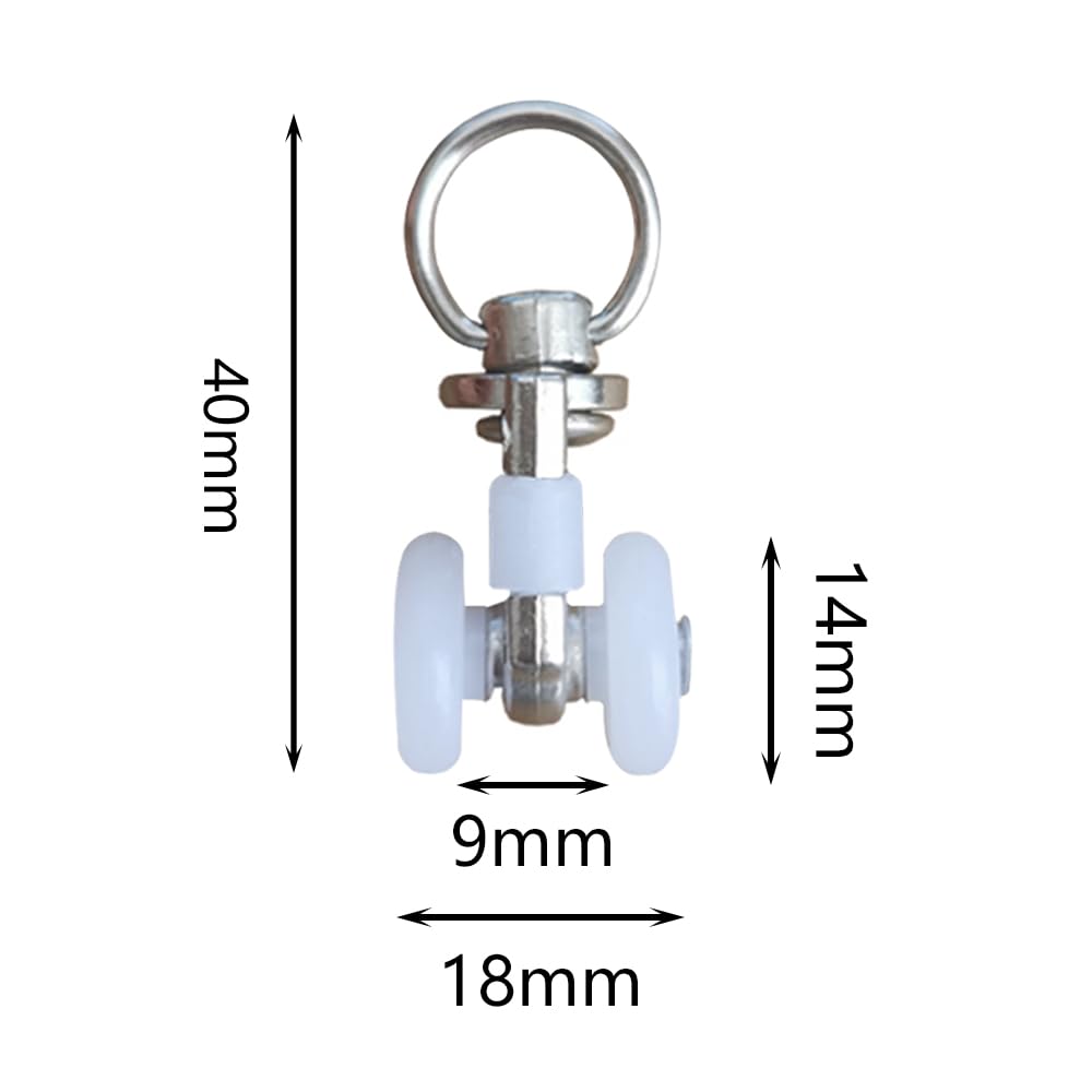 20 Rouleaux De Rail Pour Rideaux - Poulies Métalliques - Compatibles Avec La Plupart Des Tringles à Rideaux