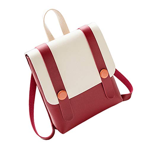 Preisvergleich Produktbild Dorical Kleiner Rucksack, Damen Mini Rucksack Kunstleder Rucksackhandtaschen Frau Mädchen Schultasche Reisen Klein Rucksack Daypack Rucksack Schulrucksäcke Schulranzen(Rot)