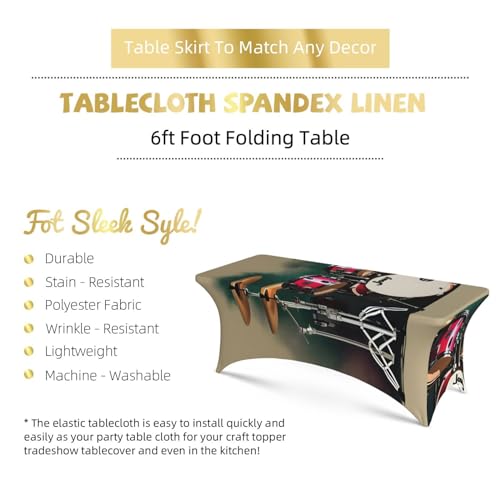 Nappe de table rectangulaire extensible grand format tambour jazz - 6