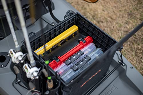 YakAttack BlackPak Pro Kayak Fishing Crate - 4 Rod Holders, 13" x 16" - Black