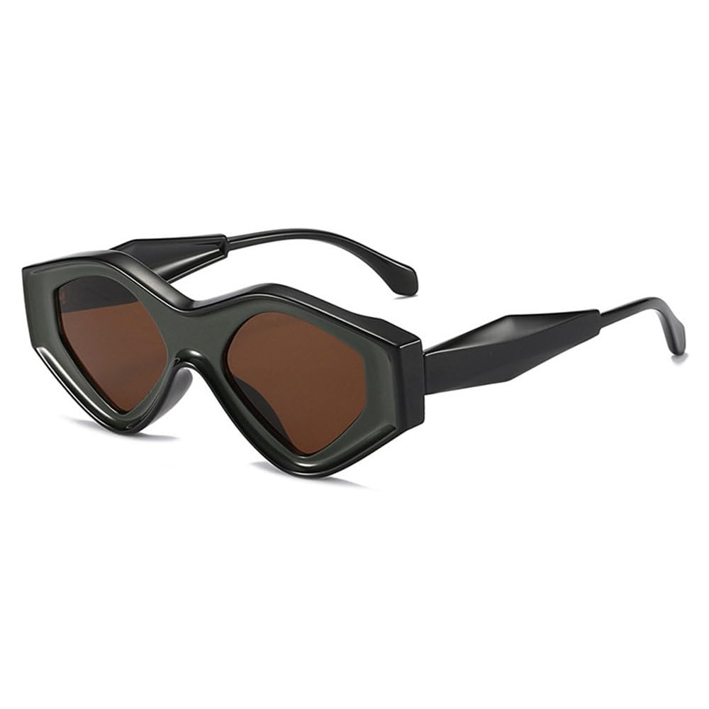 Occhiali da Sole Vintage poligonali da Donna Moda Colorati Occhiali da Sole a Doppio Colore Occhiali da Sole da Uomo con tonalità Irregolari Occhiali UV400
