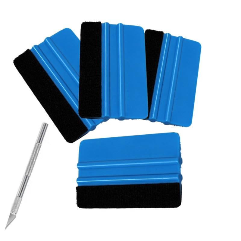 10-Pack 4 Inch Vinyl Squeegees With Felt Edge – For Car Vinyl Decals & Window Tint