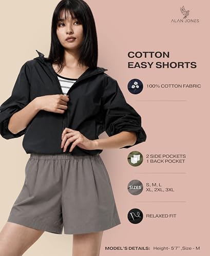 Image of Alan Jones Clothing Women's Cotton Easy Shorts | 100% Cotton Casual Shorts