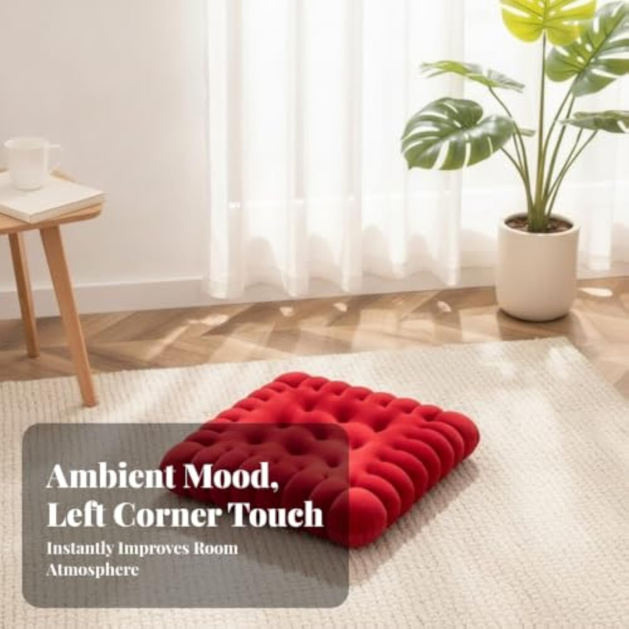 Padded Cushion Thick Square Seat Cushion, Gray