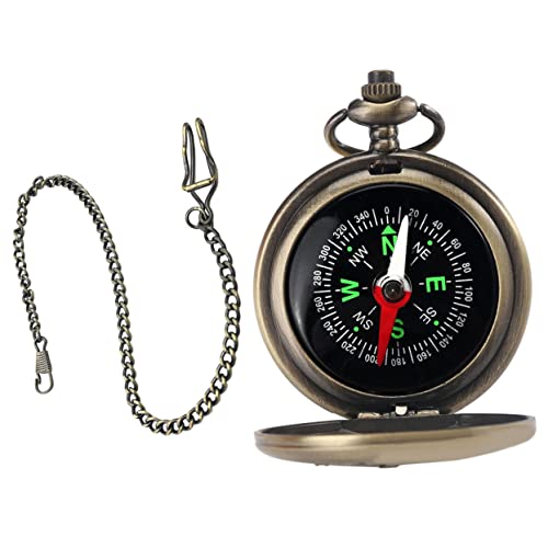 Brújula vintage tipo reloj de bolsillo BESPORTBLE