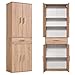mokebo® Mehrzweckschrank 60cm Breite mit Schubladen & Einlegeböden 'Der Praktische' hoher Schubladenschrank in Sonoma Eiche, großer Schrank & Hochschrank braun| 60x180x34 (B/H/T in cm)