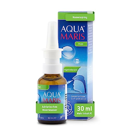 Aqua Maris Plus 30 ml mit Dexpanthenol Meersalz Nasenspray zur Nasenspülung hilft bei Erkältung Heuschnupfen und Allergie das rezeptfreie Nasenspray ist für Kinder und Erwachsene geeignet