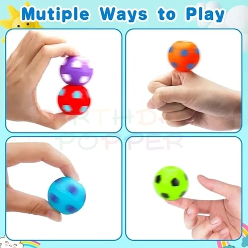 Image of Birthday Popper 15 Pcs Mini Colorful Football Style Balls as Birthday Return Gifts | Multicolor 4.5cm Soccer Ball, School Rewards & Festival Gifting | Compact Size Fun Balls for Boys & Girls
