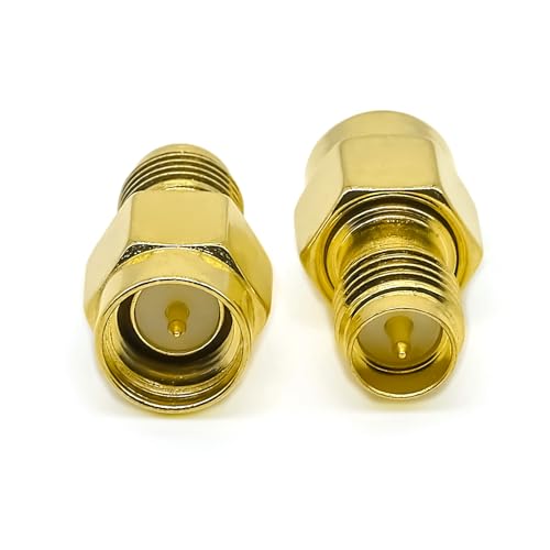 Adaptador SMA Macho a RP-SMA Hembra Coaxial pack 2 miniatura 4