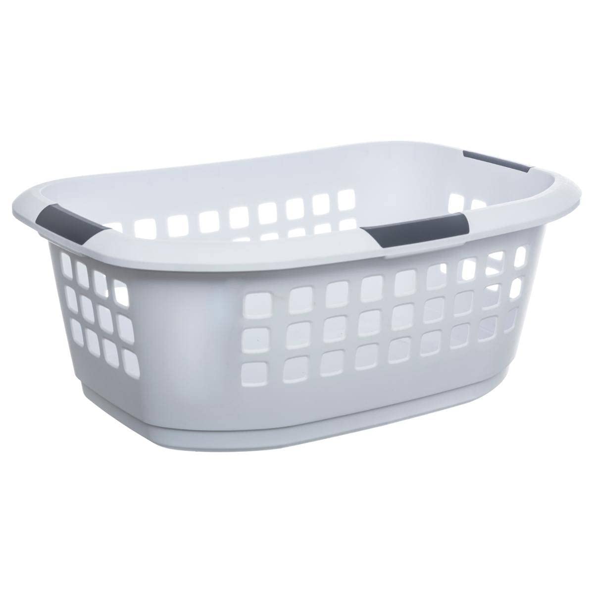 Panier à linge 51L blanc gris bac à linge de maison corbeille - 6