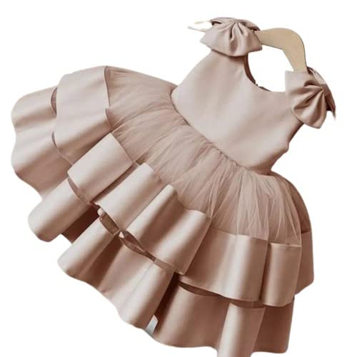KBK MART Baby Girl�s A-Line Style 2 Layer Satin Frock Dress for Kids Girls