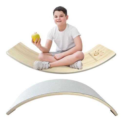 Kids Balance Board- Wobble Stability, Balancing Board For Kids, Kids Wooden Toys – Made of Beech Plywood – 32.28″L x 11.81″W x 0.59″H – Up to 500 Lbs Capacity