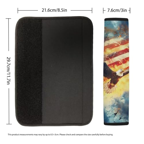 Image of AFPANQZ 4th of July Eagle Flag 2 Pack Car Seat Belt Pads Covers Harness Universal Fit Cute Safety Seatbelt Comfortable Pads Cushion for Adults Kids Non-Slip Shoulder Straps
