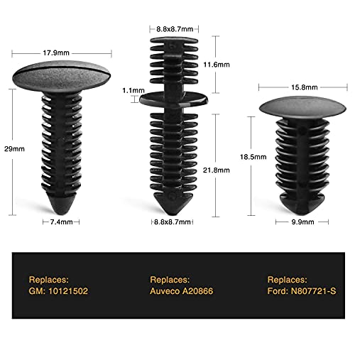 GOOACC 146PCS Nylon Bumper Shield Retainer & Double End Xmas Tree Retainers Clips Universal Auto Body Shield Retainer Fastener Clip Assortment- Bonus Fastener Remover - Image 5