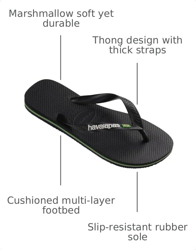Image of Havaianas mens Brazil Logo Sandal Dark Brown /White