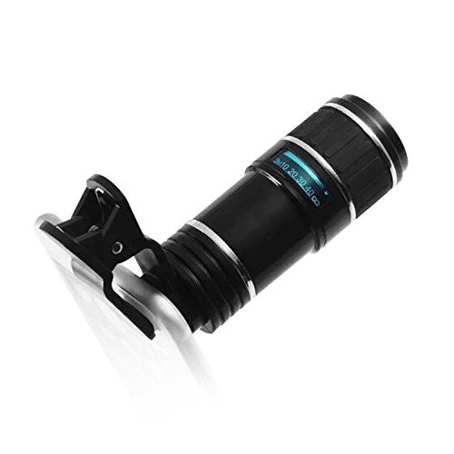 Horizon Cellphone Camera Lens 12X Zoom Removable Clip-on Telescope Manual Focus Camera Lens Telephoto Lens for iPhone 6S, 6, Galaxy S7, S6