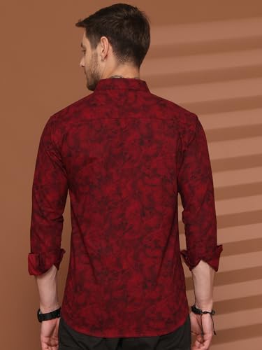 Image of Majestic Man Printed Pure Cotton Slim Fit Casual Shirt
