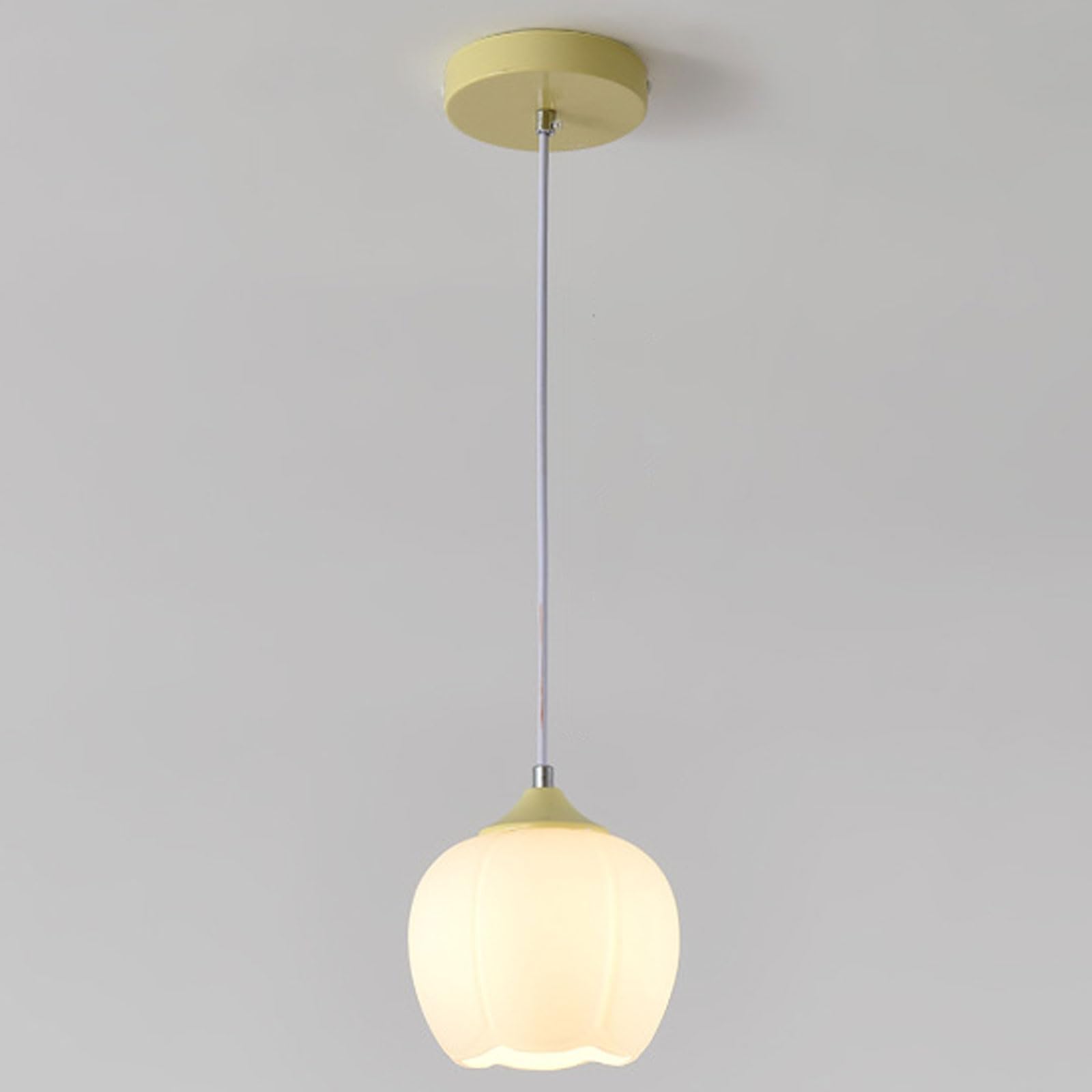 RSZCSMO Butter-Style Pumpkin Bedroom Pendant Light E26 Round Single-Head Glass Multi-Option Bedroom Hanging Lamp Children's Room, Bar Counter, Dining Table Lighting Fixture