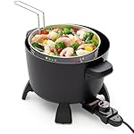 Presto 8-Quart Big Kettle, Steamer and Deep Fryer Multi-Cooker, Black - Image 3
