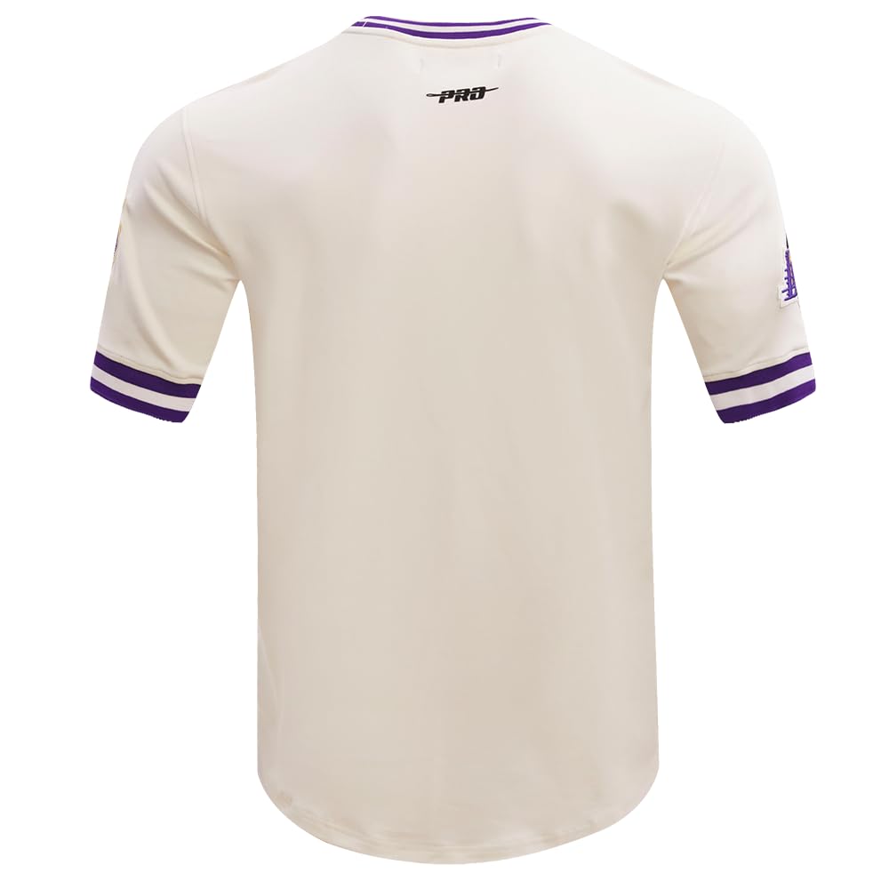 Pro Standard Męska koszulka NBA Los Angeles Lakers Retro Classics S/S, Skorupka jajka/fioletowy, XL