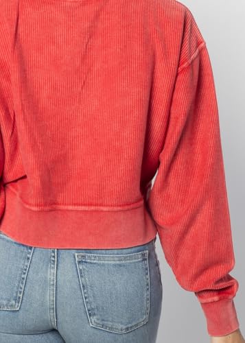 Image of chicka-d NCAA womens Corded Boxy Pullover