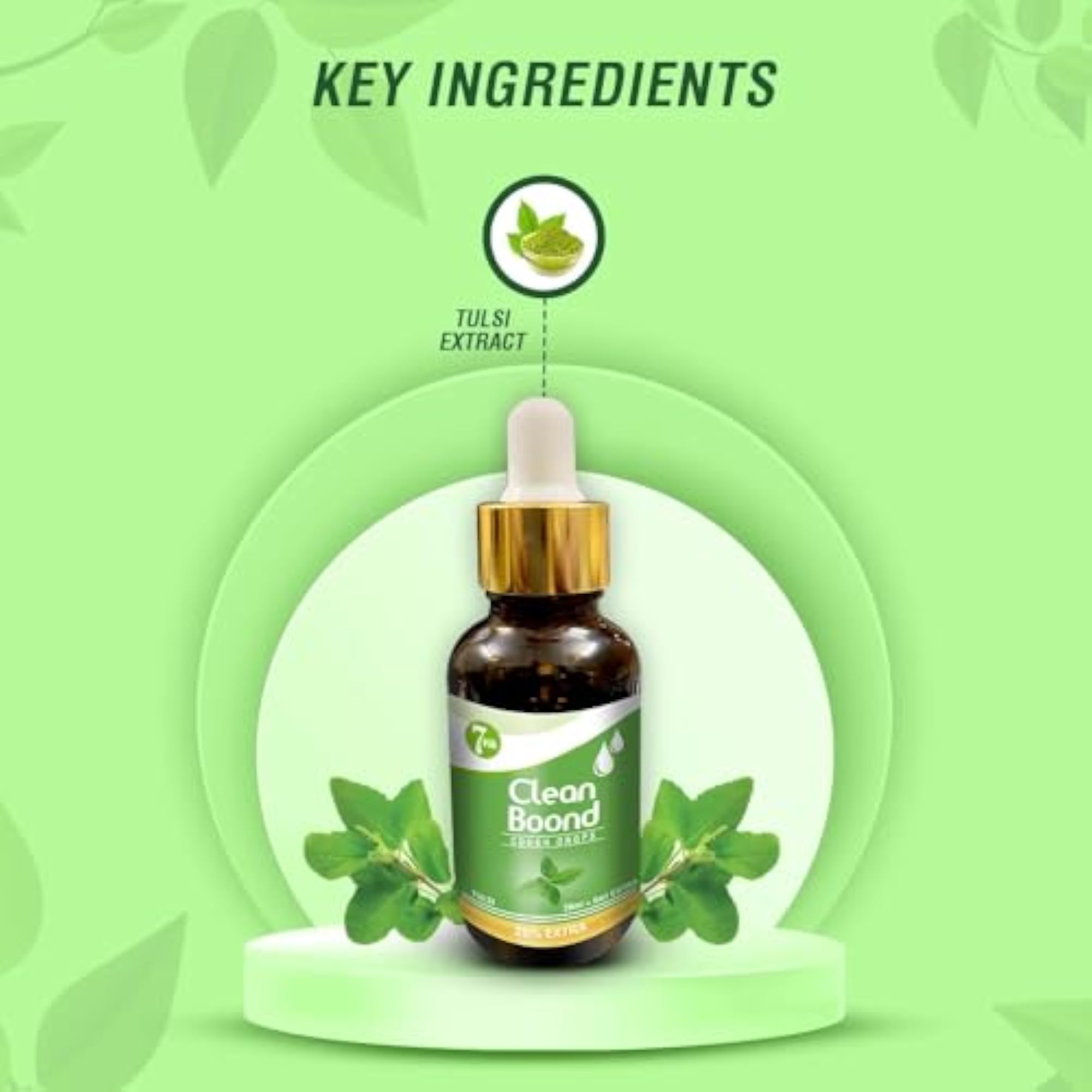 7vik Clean Boond Tulsi Drops, 20ml for Respiratory Wellness