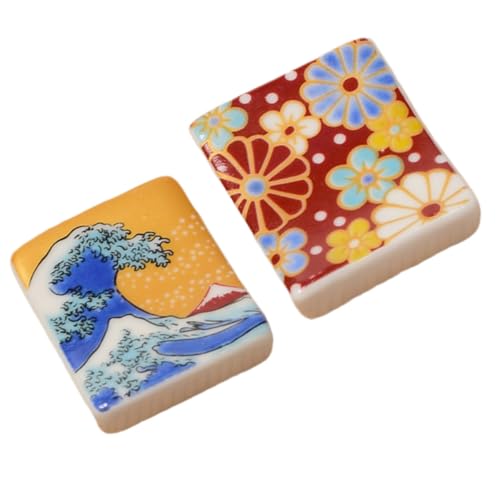 VALICLUD Lot de 2 Repose-Baguettes en Céramique Japonaise Supports Pratiques pour Baguettes Cuillères et Fourchettes Design Compact et Facile à Nettoyer Cuisine et Restauration Blanc