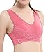 Produktbild TOPKAL Damen Frühling Sommer Unifarben Farbe Front Cross Side Lace Sport-BH Full Cup Sport-BH Atmungsaktiv Fitness BH Yoga-BH Lässig Shapewear-BH Seamless Abnehmen Tank Mode 2020 (Rosa)