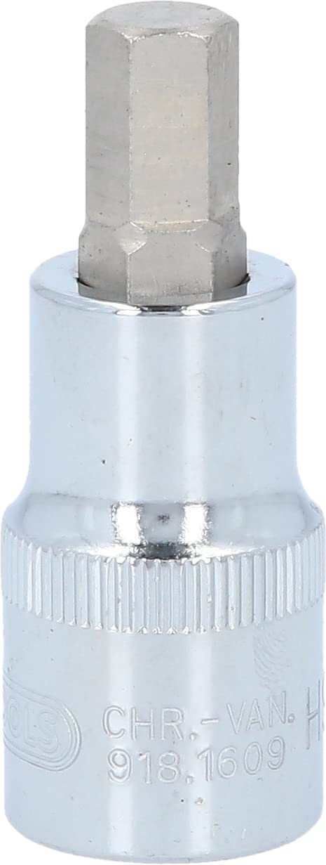 KS Tools 918.1609 1/2" Bussola p.viti a esagono incassato CHROME corta,9mm
