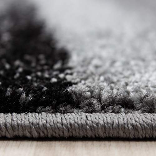 Tapis de salon moderne grand format 200x290 cm tapis vagues gris - 2