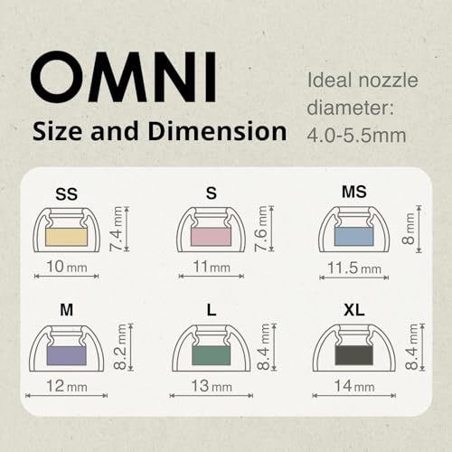 Image of SpinFit Omni Wireless & Wired Earbud Tips with Premium Silicone Material (SS, Pale Dawn Yellow, 1 Pair) for Smartphones, Tablets, Computers