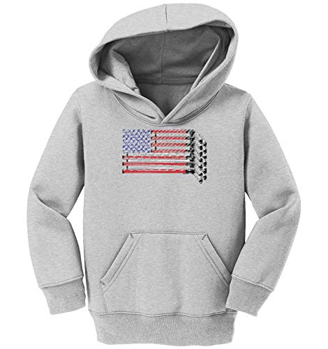 Haase Unlimited American Flag - Hockey Sticks Pucks Toddler/Youth Fleece Hoodie2