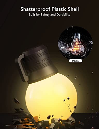 Govee Outdoor String Lights, 50ft G40 RGBIC Warm White String Lights with 25 Dimmable LED Bulbs, IP65 Waterproof Outdoor Lights with App Control for Balcony, Garden, Patio, Party