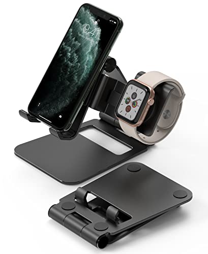 Ringke Super Folding Stand, 2 en 1 Portátil Soporte para Teléfono Inteligente & Reloj Inteligente...