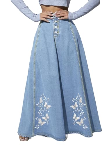 Tozamil Long Flowy Skirts for Women A-line high-Waisted...