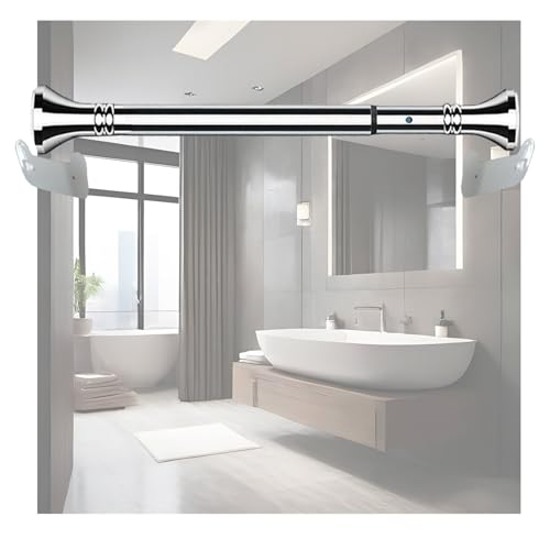 Barre de rideau de douche télescopique ajustable pour éviter les trous dans le carrelage