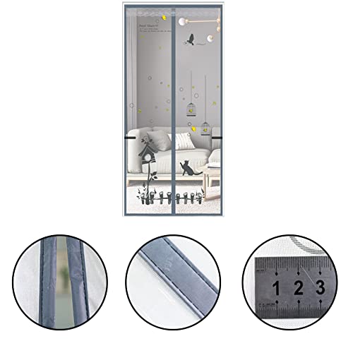 Floral Magnetic Insect Door Screen High Density Fly Bug Mosquito Mesh Curtain Top-to-Bottom Let Fresh Air in Automatically Shut Door Curtain - Image 3
