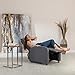 Don Descanso - Sillón Reclinable Tela Verona Gris, Sillón Relax con Reposapiés,...