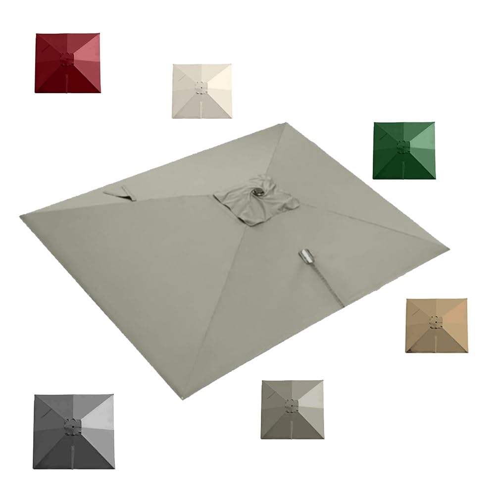 Tessuto di Ricambio per Ombrellone Quadrato 3x3m 3x4m 8 Stecche Telo di Ricambio per Ombrellone Giardino A Sbalzo Baldacchino Impermeabile UV50+(Dark Grey,3x3m (10x10ft))