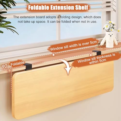 Extensor de alféizar plegable de madera de 17.5x25cm para ventanas y oficinas 4
