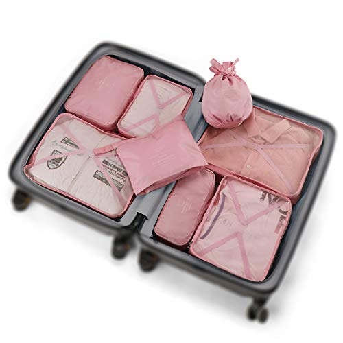 Travel Packing Cubes 8 Pcs Set, Luggage Packing Organizers with Shoe Bag and Toiletry Bag
